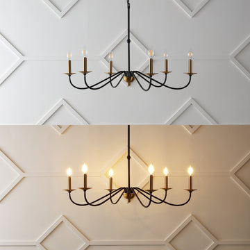 Wicklow 34.75" Bohemian Farmhouse Iron LED Chandelier